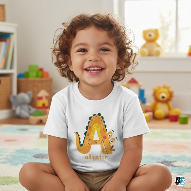 Animal Alphabet A For Alligator Baby T-Shirt (Creator Uploaded)