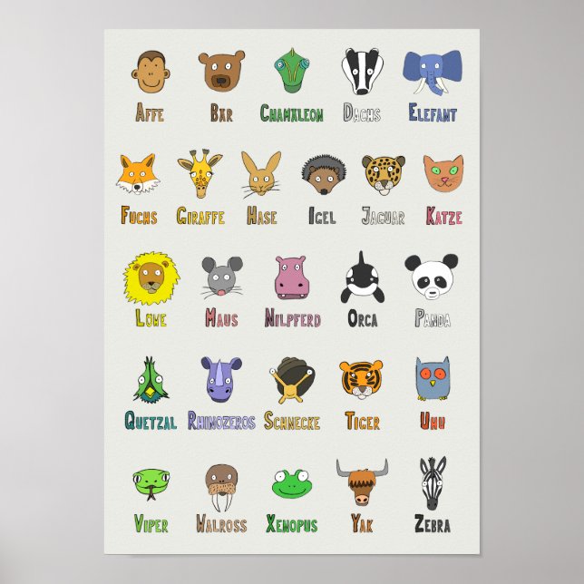 Animal Alphabet (in German) Poster (Front)