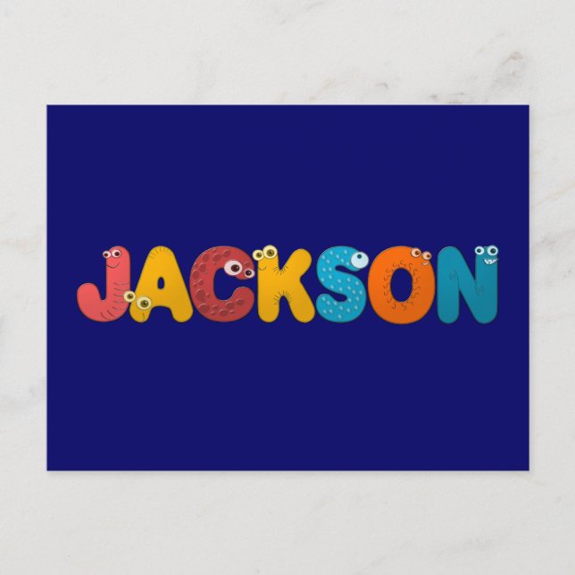 animal alphabet Jackson Postcard (Front)