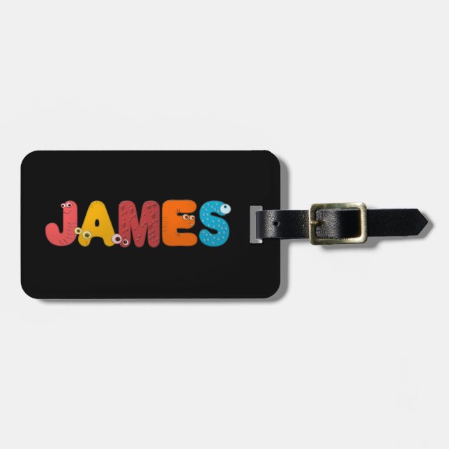 animal alphabet James Luggage Tag (Front Horizontal)