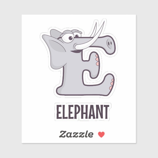 Animal Alphabet Letter - E (elephant) (Sheet)