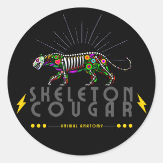 Animal anatomy animal skeleton classic round sticker