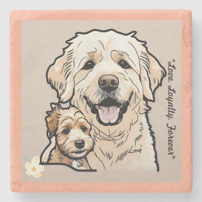 "Animal Angels" Stone Coaster (Front)