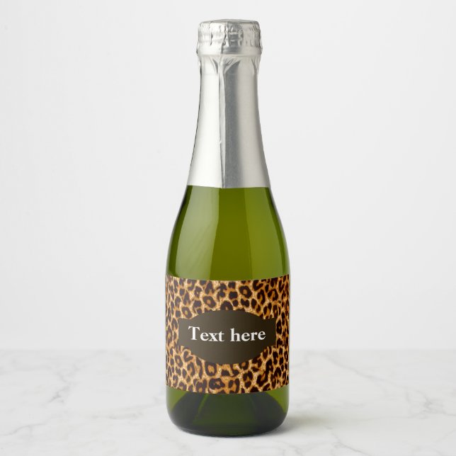 Animal, animal print, Leopard ,cheetah Sparkling Wine Label (Front)