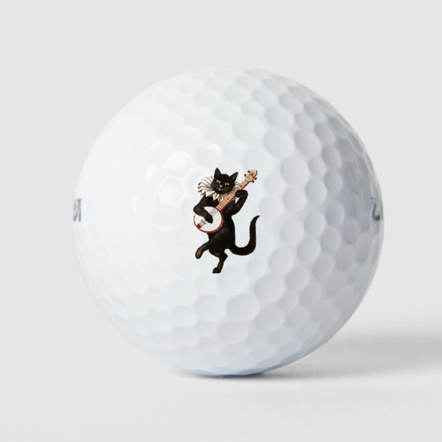 Animal Anthropomorphic Cat Feline Golf Balls (Front)