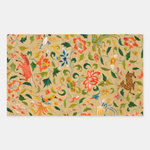 Animal Antique Horse Bird Deer Rabbit Rectangular Sticker