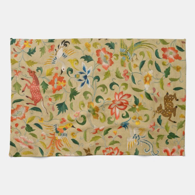 Animal Antique Horse Bird Deer Rabbit Tea Towel (Horizontal)