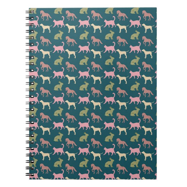 Animal Art Pattern Dog Colour Patterns Cartoon Dog Notebook (Front)