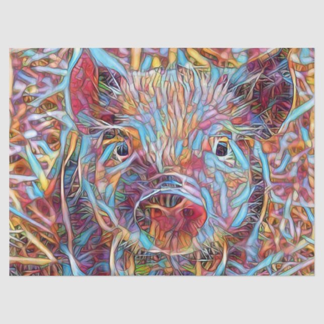 Animal ArtStudio- funky piglet Tissue Paper (Front)