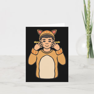 Animal Asl Hand Gesture Deaf Hearing Loss Awarenes Card