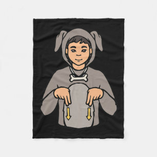 Animal Asl Hand Gesture Deaf Hearing Loss Awarenes Fleece Blanket