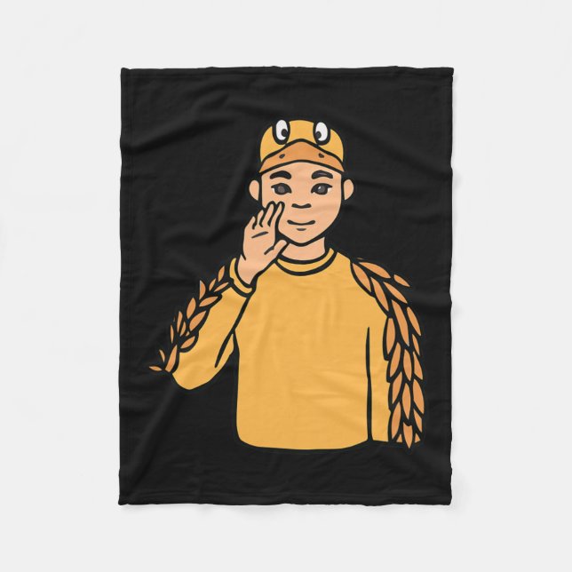 Animal Asl Hand Gesture Deaf Hearing Loss Awarenes Fleece Blanket (Front)
