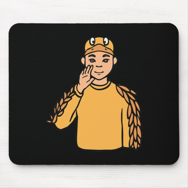 Animal Asl Hand Gesture Deaf Hearing Loss Awarenes Mouse Pad (Front)