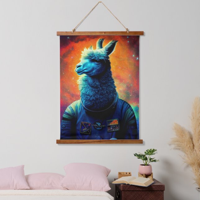 Animal Astronaut Space walk, Universe, space, lama Hanging Tapestry (Bedroom)