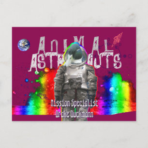 Animal Astronauts Duck Postcard