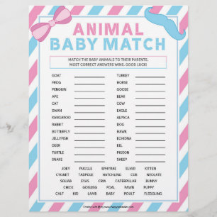 Animal Baby Match [Gender Surprise] Custom Letterhead