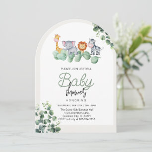 Animal Baby Shower ,Eucalyptus Flower Invitation