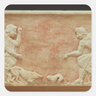 Animal baiting square sticker