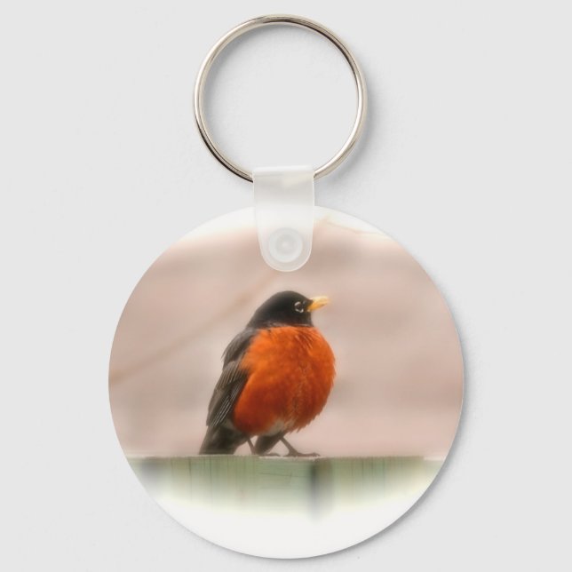 Animal Bird American Robin Key Ring (Front)