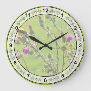 Animal - Bird - Thistle me a song Large Clock