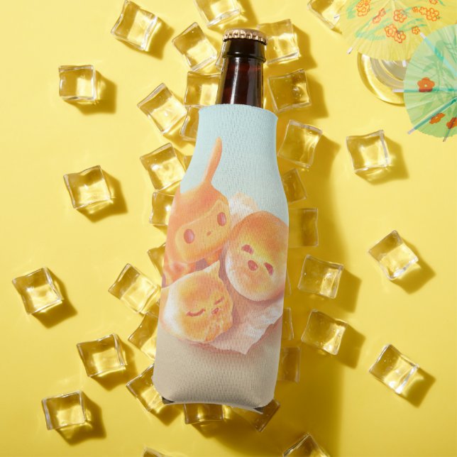 Animal Bread Basket: Smiling Bichon, Bunny & Cat Bottle Cooler (In Situ Summer)