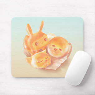 Animal Bread Basket: Smiling Bichon, Bunny & Cat Mouse Pad