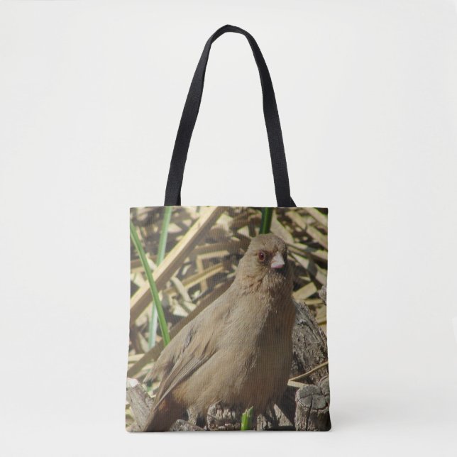Animal Brown Towhee Bird Photo Nature Tote Bag (Front)