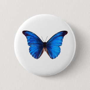 Animal Butterfly Insect Nature Morpho Blue 6 Cm Round Badge
