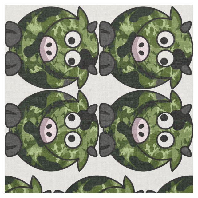 Animal Camouflage Cows Pink Noses Fabric (Close Up)