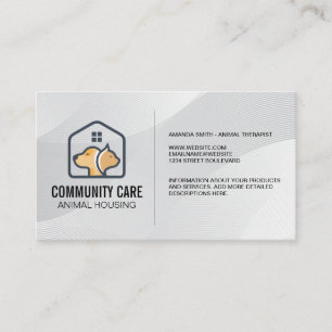 Animal Care Housing Cat Dog Logo Business Card