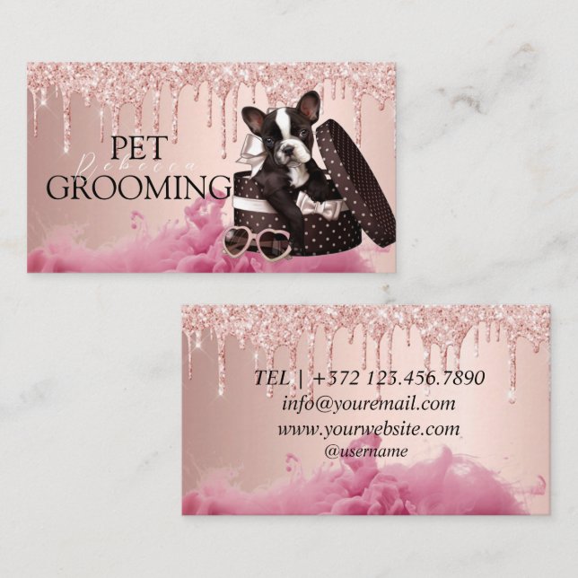 Animal Care Pet Grooming Spa Salon Puppy Business Card (Front/Back)