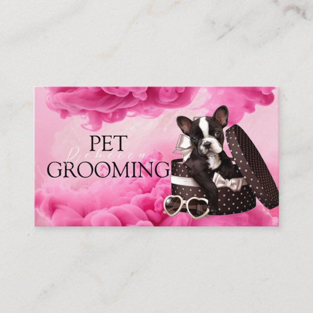 Animal Care Pet Grooming Spa Salon Puppy Business Card (Front)