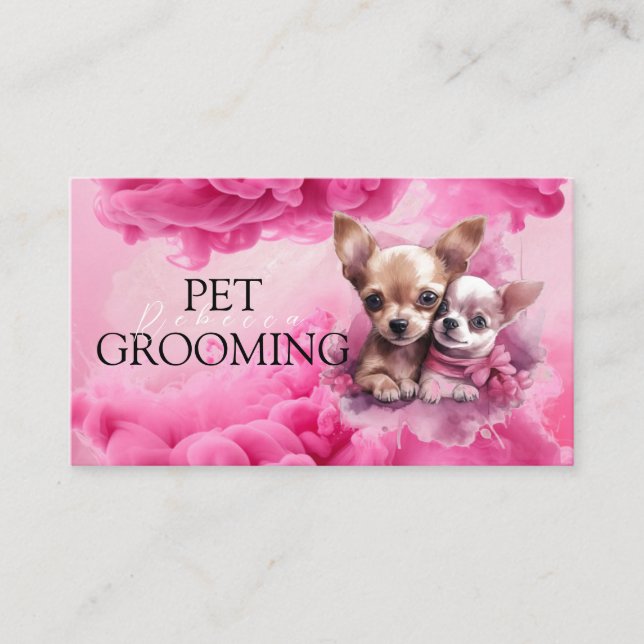Animal Care Pet Grooming Spa Salon Puppy Business Card (Front)