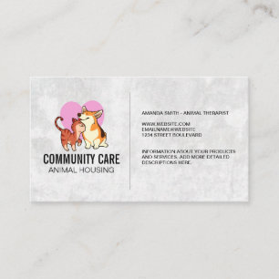 Animal Care Pet Sitting Marble Business Card