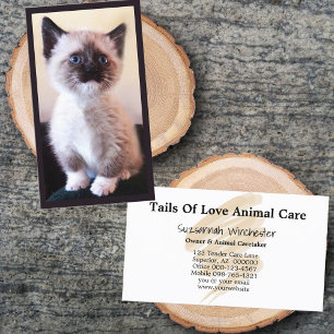 Animal Care Professional Add Your Vertical Photo Business Card