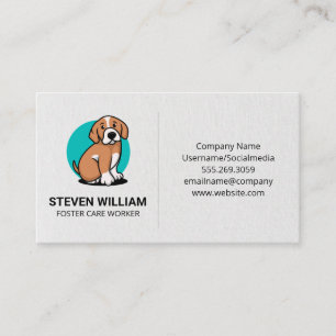Animal Care Shelter Cute Dog Sitting Logo Business Card