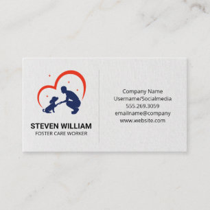 Animal Care Shelter Dog Person Logo Business Card