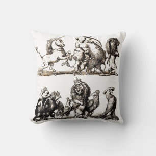 Animal Cartoon Unicorn Elephant Lion Zoo Cushion