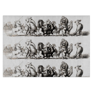 Animal Cartoon Unicorn Elephant Lion Zoo Cutting Board