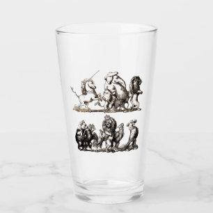 Animal Cartoon Unicorn Elephant Lion Zoo Glass