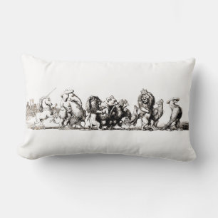 Animal Cartoon Unicorn Elephant Lion Zoo Lumbar Cushion
