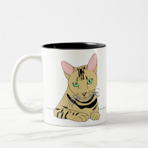 Animal Cat Cute Kitty Mao Pet Pose Two-Tone Coffee Mug
