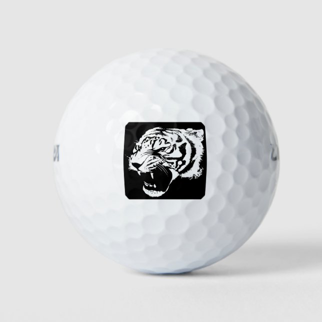 Animal Cat Found Jungle Tiger Black Cat Golf Balls (Front)