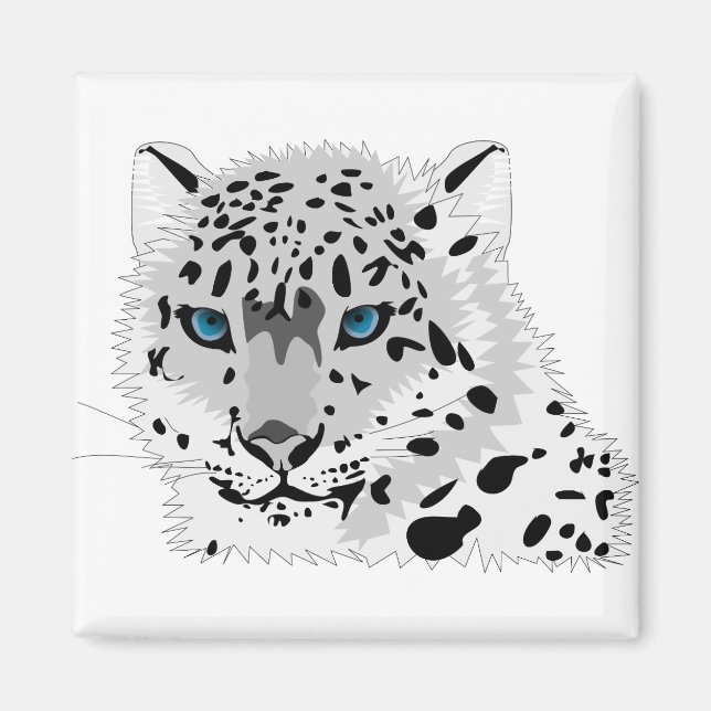 Animal Cat Leopard Snow Leopard Wild Cat Magnet (Front)