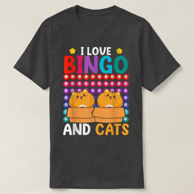 Animal Cat Lover Lotto Bingo Player Pet Gambling H T-Shirt (Design Front)