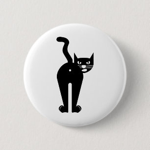 Animal Cat Mammal Silhouette 6 Cm Round Badge