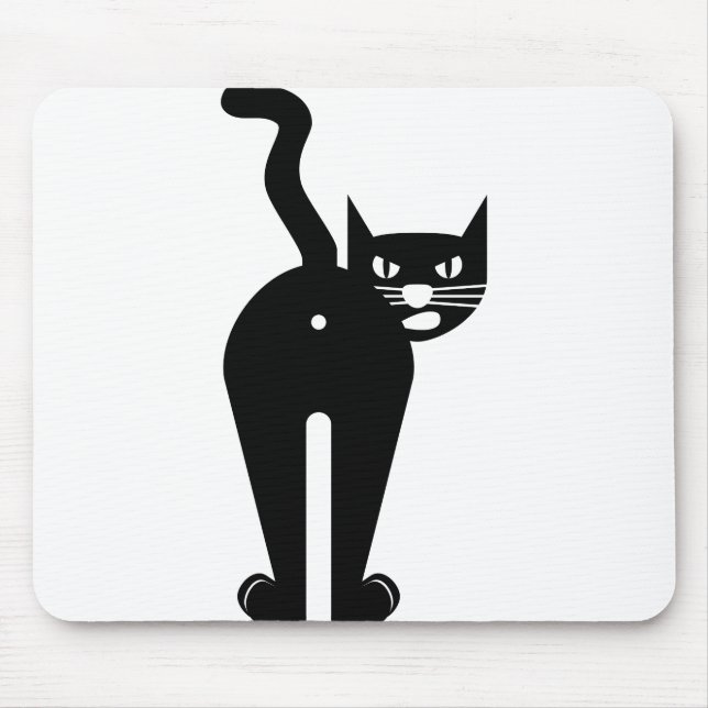 Animal Cat Mammal Silhouette Mouse Pad (Front)
