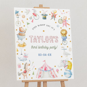 Animal Circus Carnival Birthday Party Welcome Sign