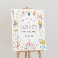 Animal Circus Carnival Birthday Party Welcome Sign