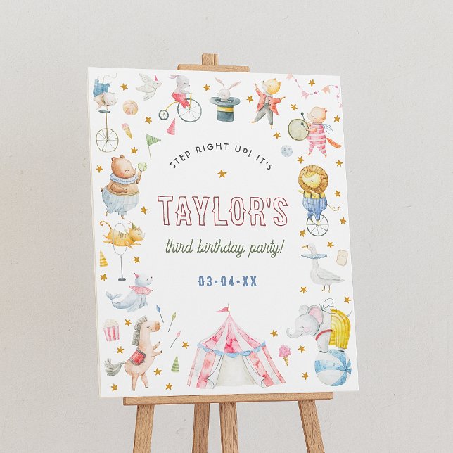 Animal Circus Carnival Birthday Party Welcome Sign (Creator Uploaded)